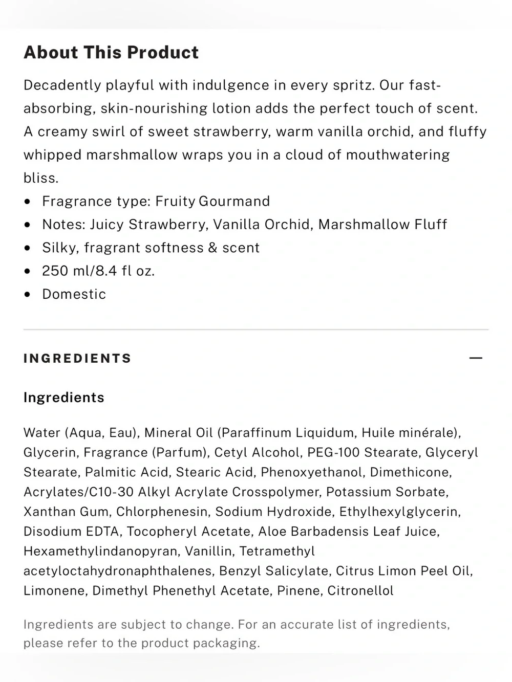 Victoria's Secret Tease Strawberry Lotion - Red with Black Pump